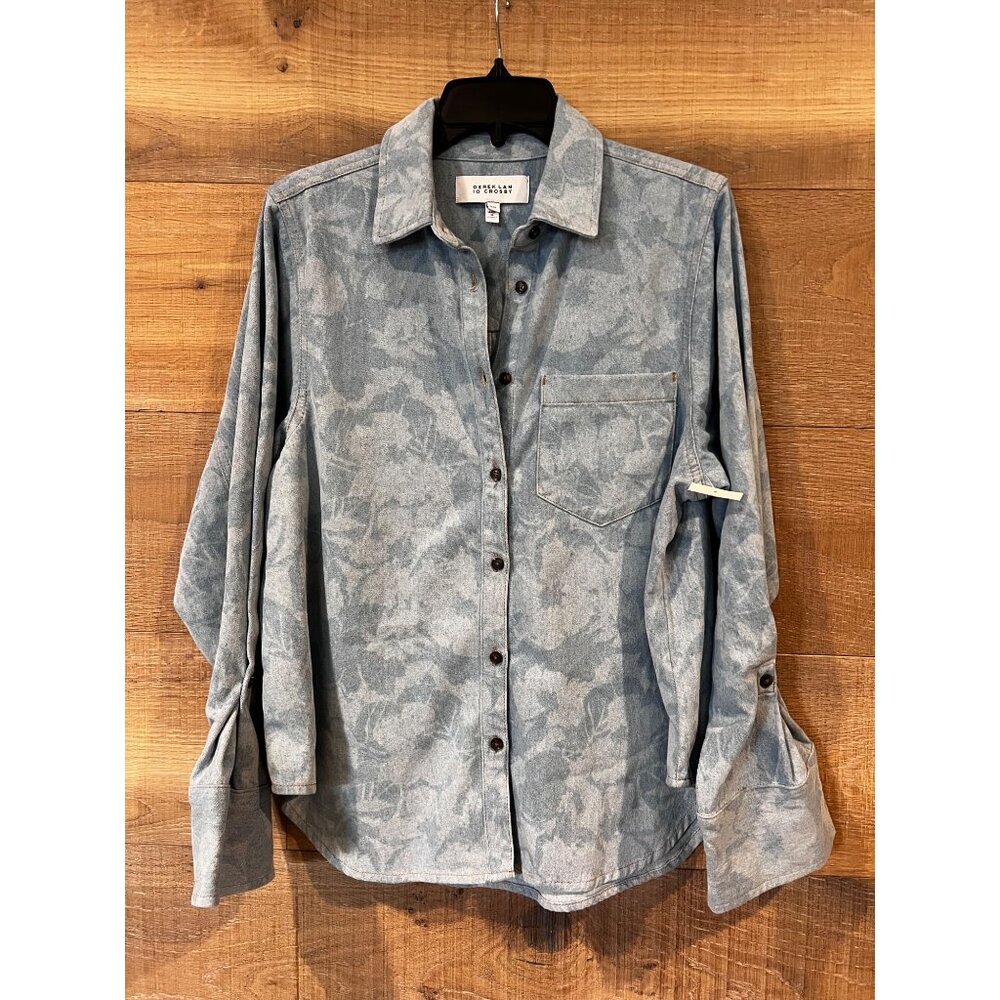 Derek Lam 10 Crosby Wesley Floral Denim Shirt size M - Picture 4 of 9